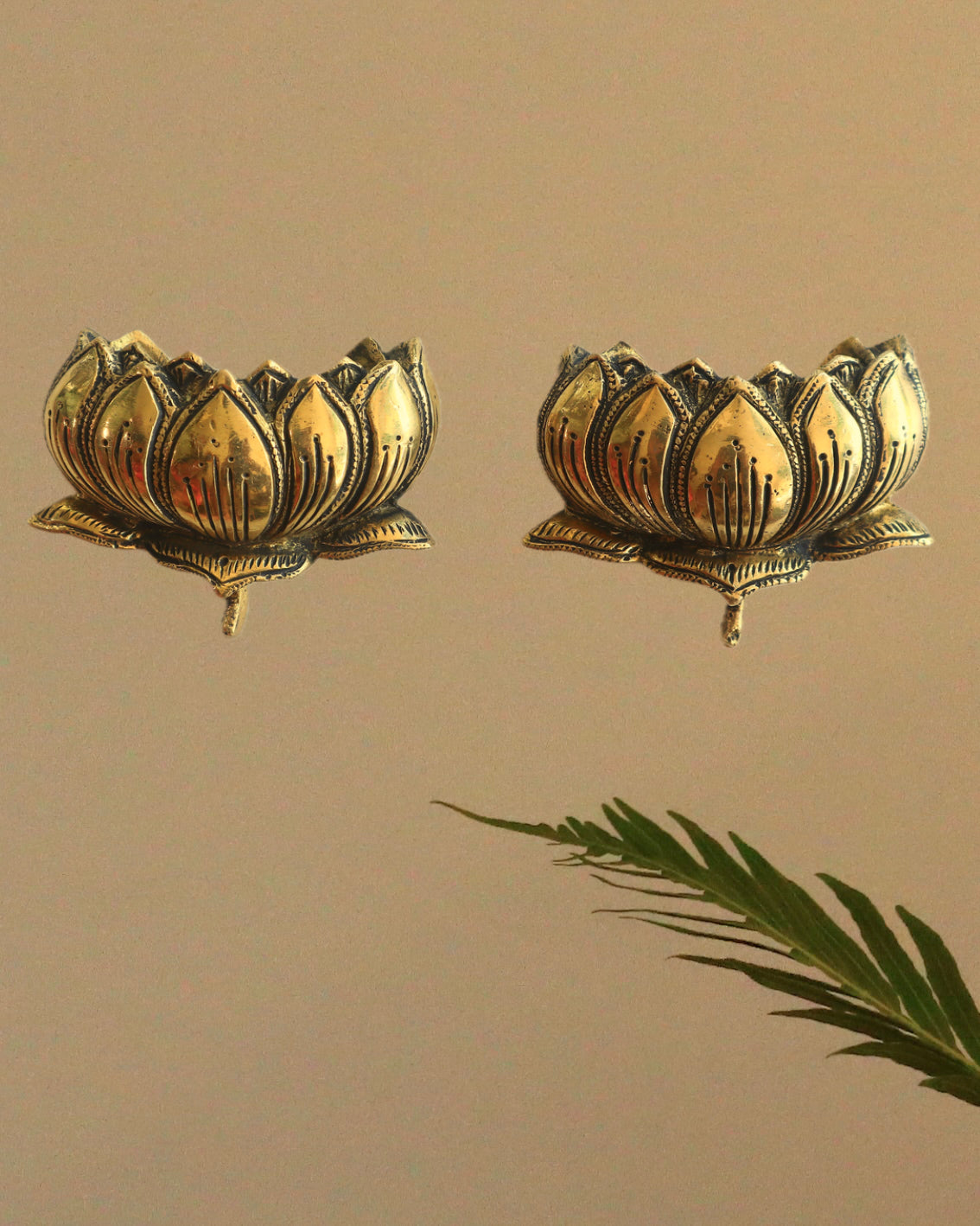 Brass Lotus Wall Decor (Set of 2)