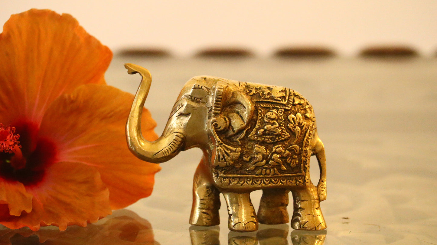 Brass Elephant Statue (Set of 2)