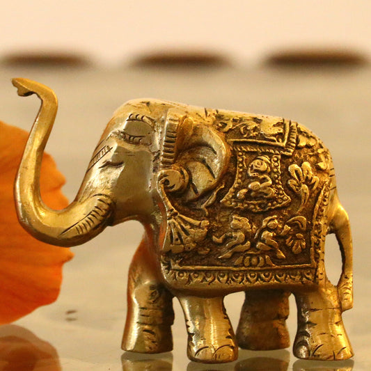 Brass Elephant Statue (Set of 2)