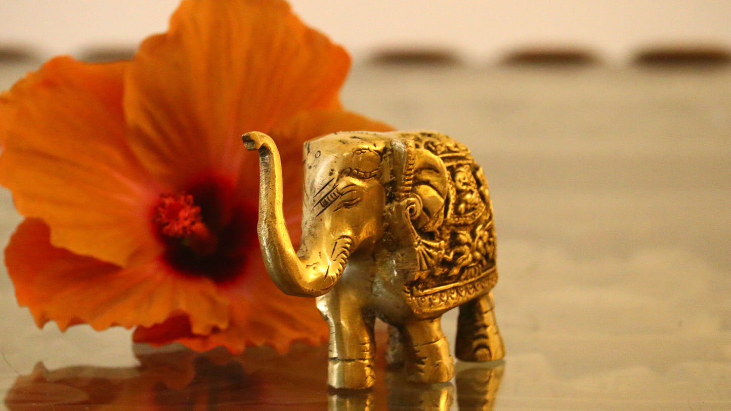 Brass Elephant Statue (Set of 2)