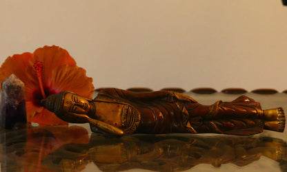 Red Brass Sleeping Buddha