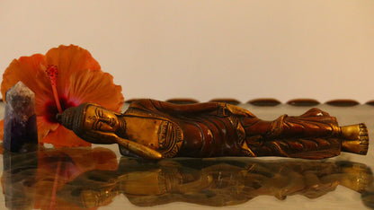 Red Brass Sleeping Buddha