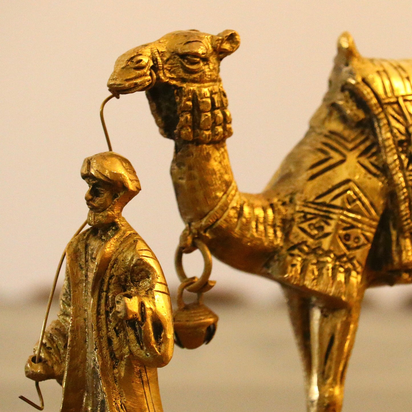 Brass Camel with Merchant Decor