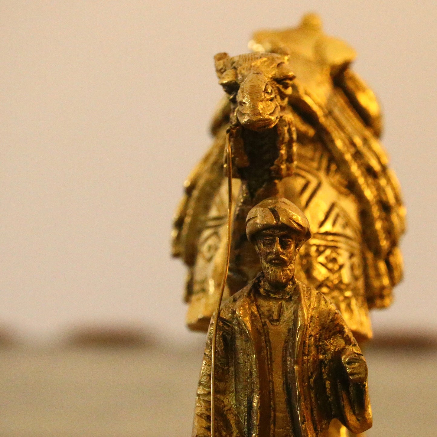 Brass Camel with Merchant Decor