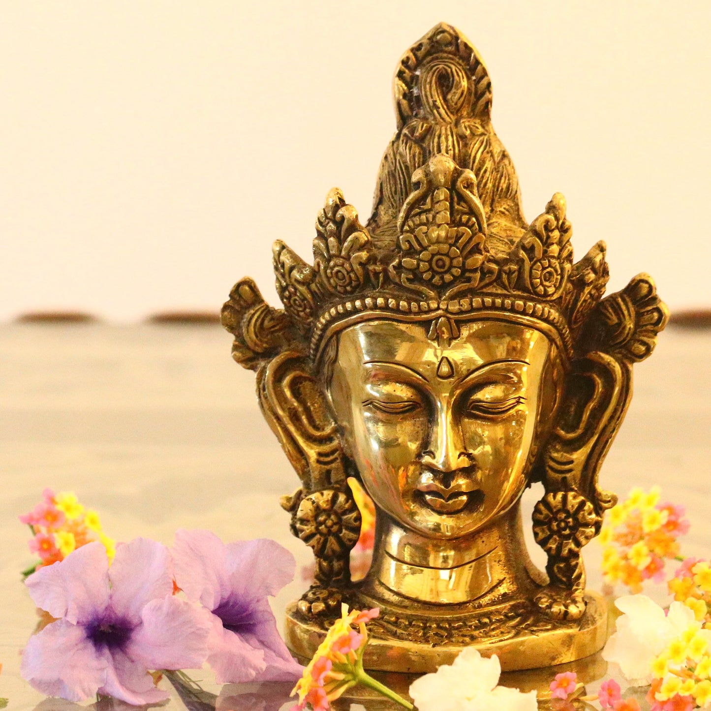 Brass Divine Buddha Face
