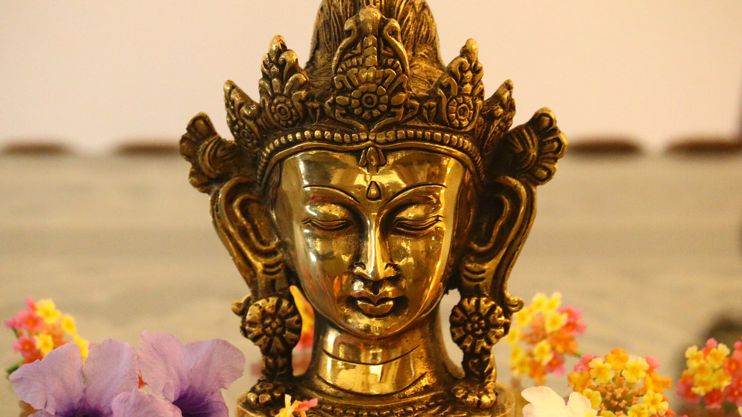 Brass Divine Buddha Face