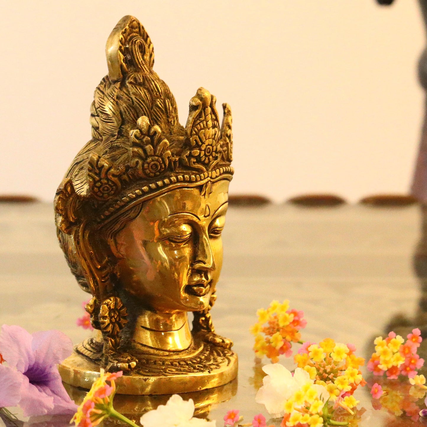 Brass Divine Buddha Face