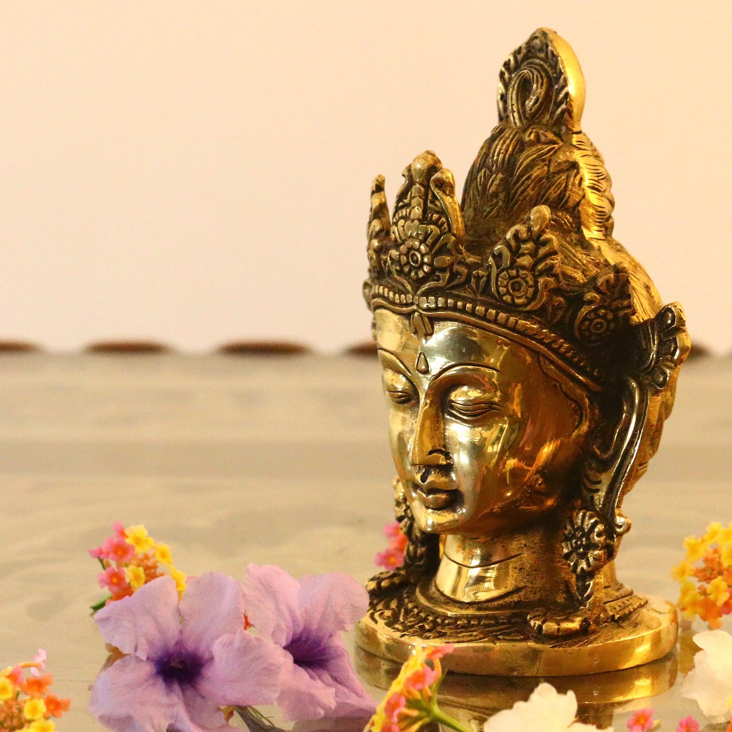 Brass Divine Buddha Face