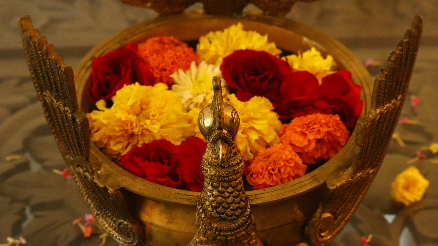 Brass Peacock Urli (A Home Decor Bowl)
