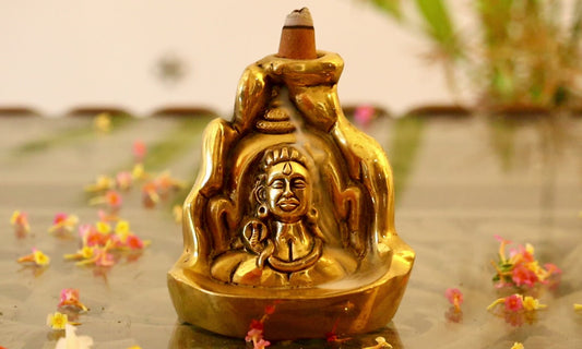 Brass Lord Shiva Adiyogi Statue Incense Holder